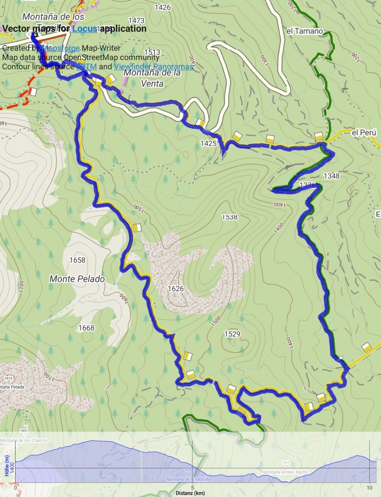 Entspannte Wald-Wanderung bei El Pilar - Track-Übersicht