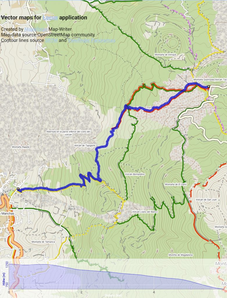 Volcán Tajogaite Übersicht Track