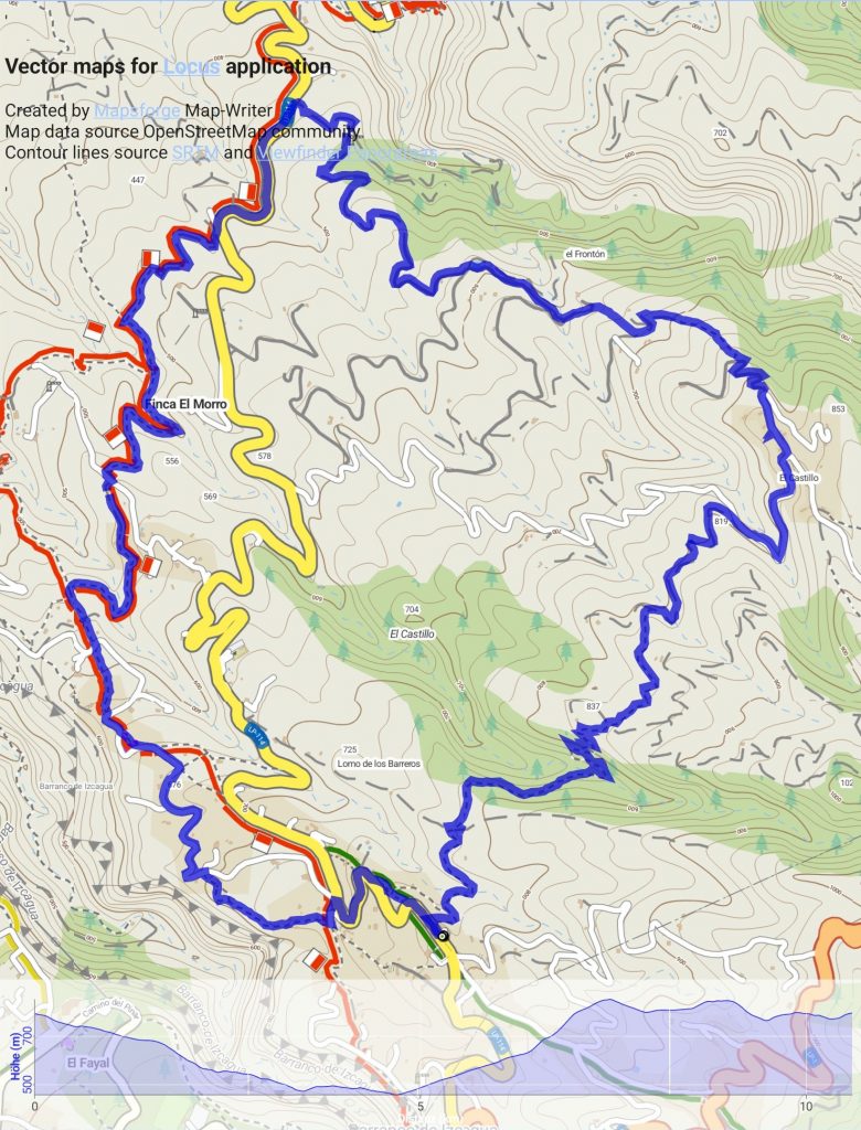 Runde Las Tricias - El Castillo: Track-Übersicht