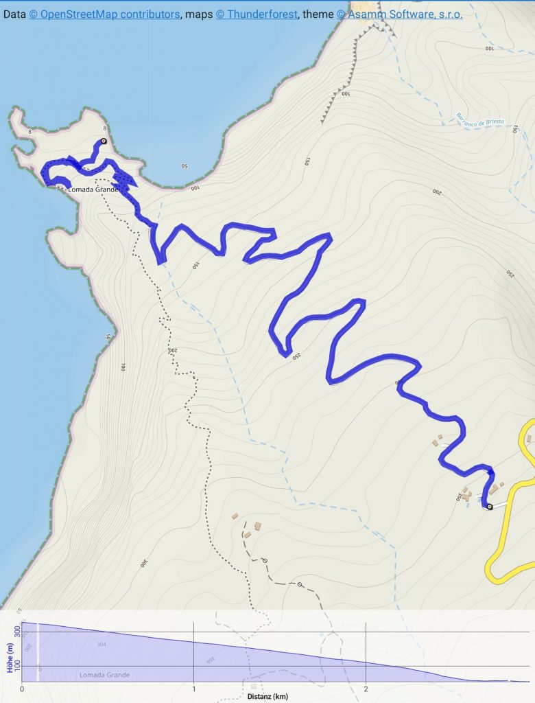 Poris de Lomada Grande kurz - Übersicht Track